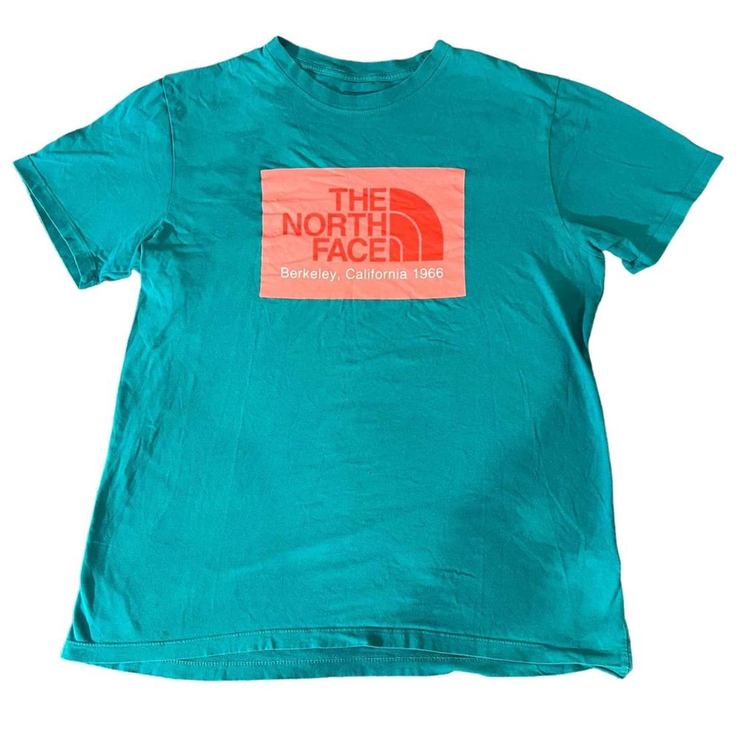 The North Face Men's Medium Teal Box NSE Logo Tee Short Sleeve Crew Neck T-Shirt