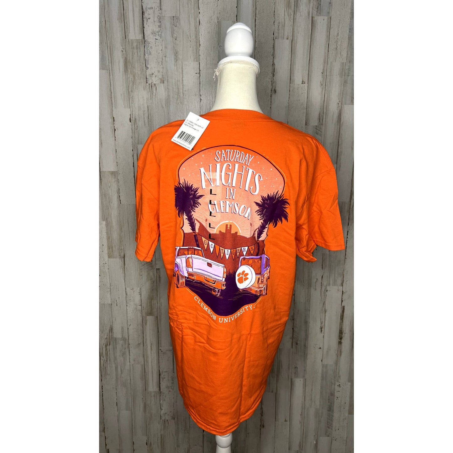 Clemson Tigers "Saturday Nights in Clemson" Orange Graphic Short Sleeve T-Shirt