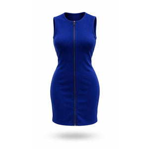 Banana Republic Dress Womens Size 0 Blue Shift Zip Front