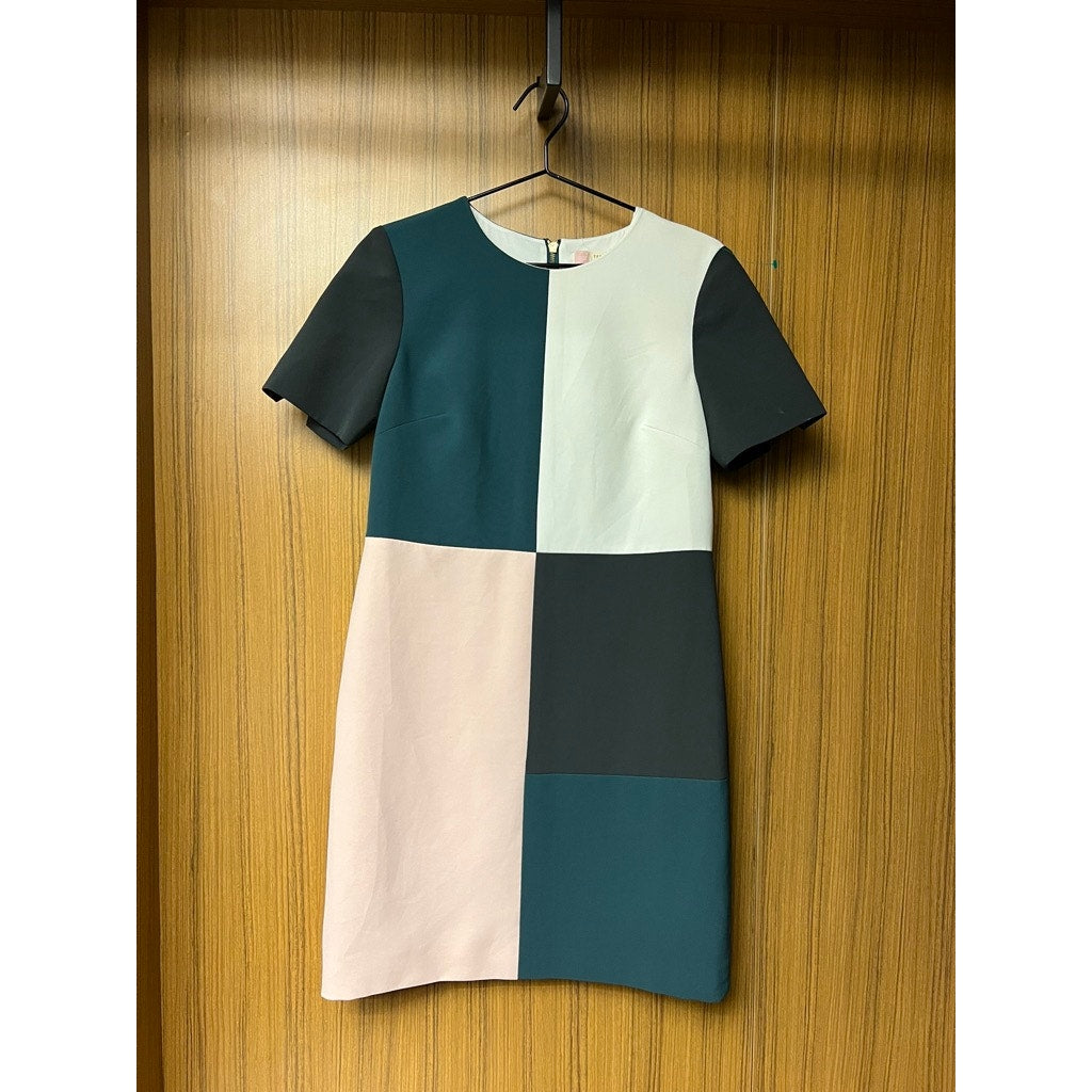 Ted Baker Women's Colorblock Shift Dress Size 2 Knee Length Casual