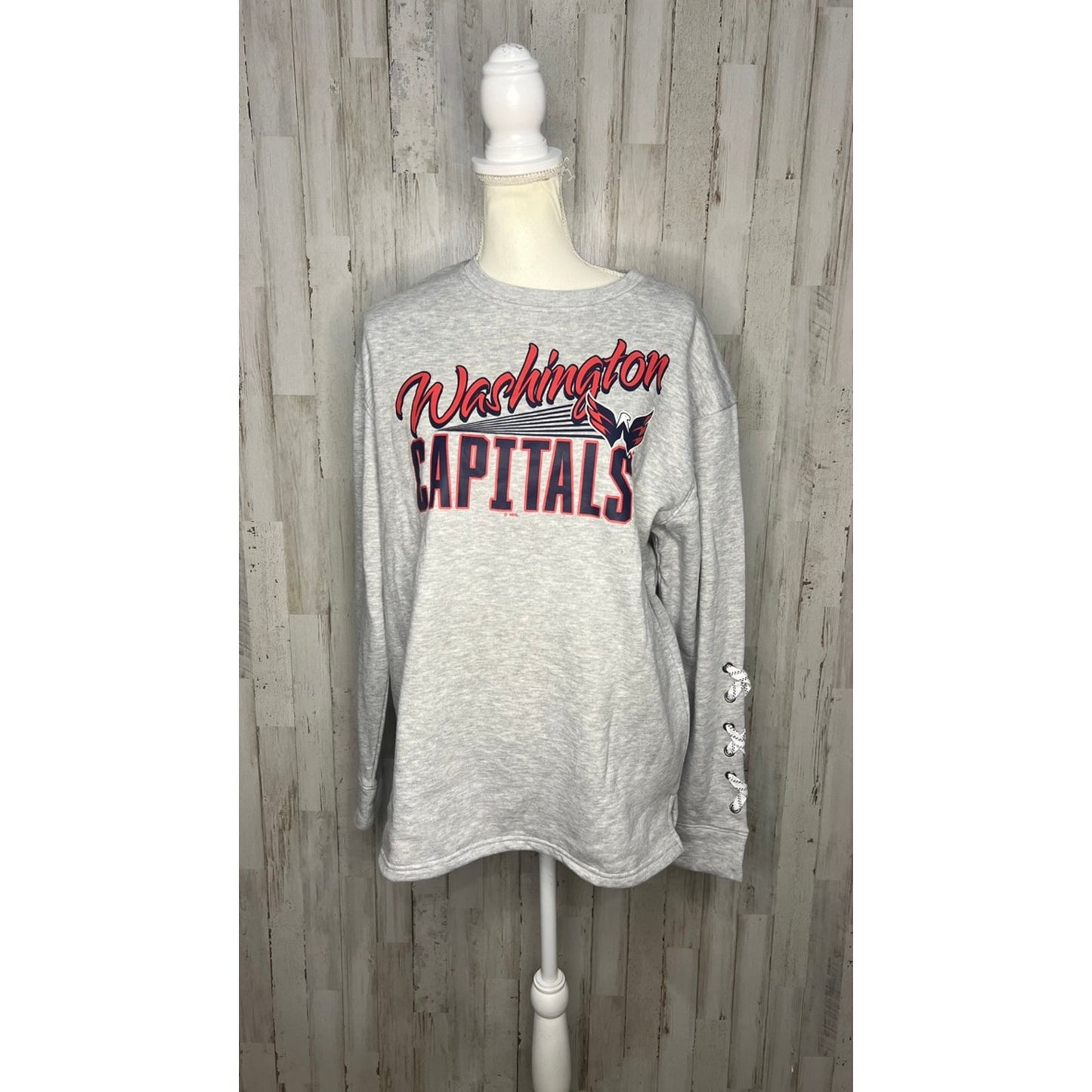 NWT Women's Large NHL Washington Capitals Long-Sleeve Sweatshirt Heather Gray