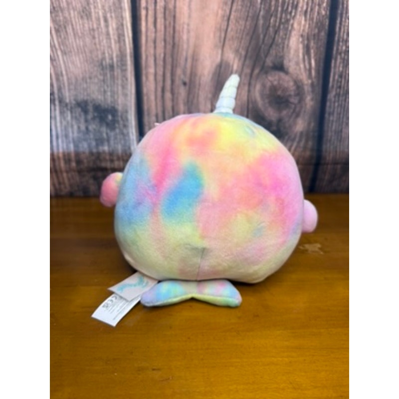 Squishmallows Navina the Narwhal 8" Plush Rainbow Tie Dye Toy