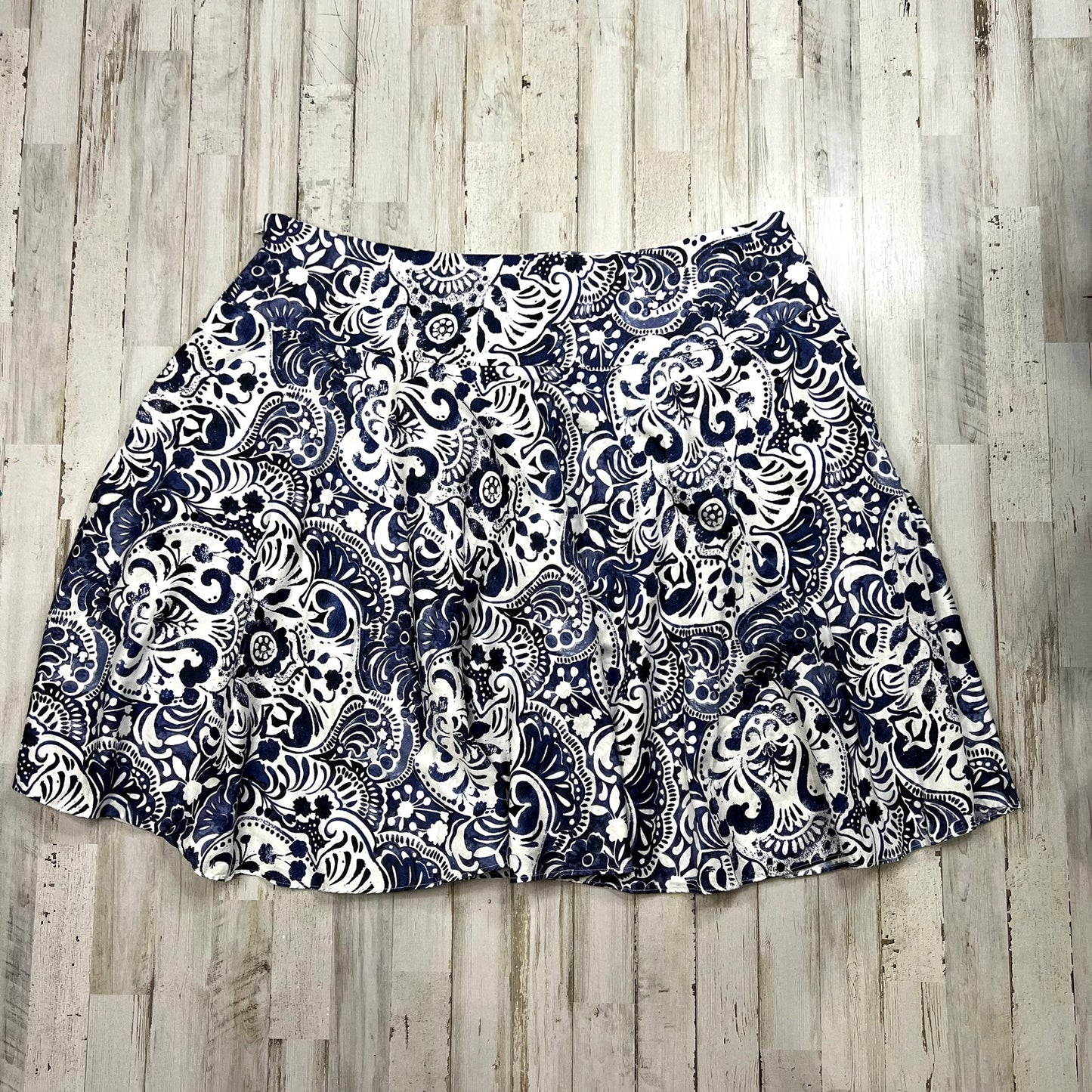 Lauren Ralph Lauren Women's Plus Size 20 Blue Floral A-Line Knee Length Skirt