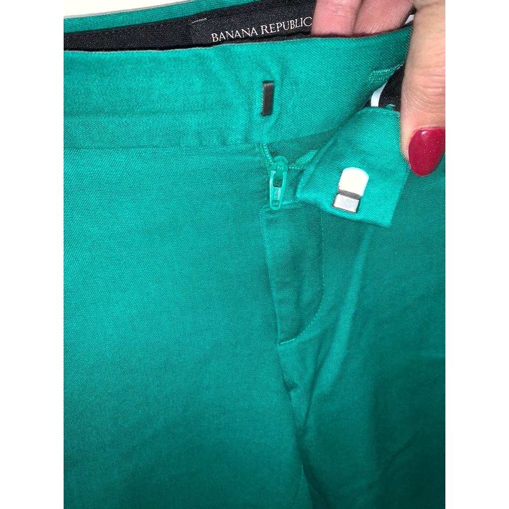 Banana Republic Women's Green Dress Pants Size 4 Petite Workwear Back Pocket