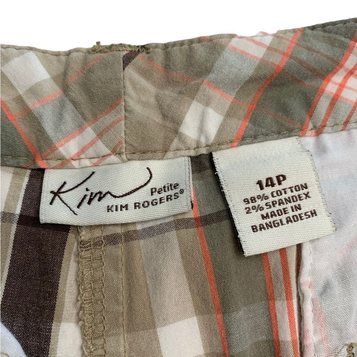 Kim Rogers Plaid golf bermuda shorts 14P
