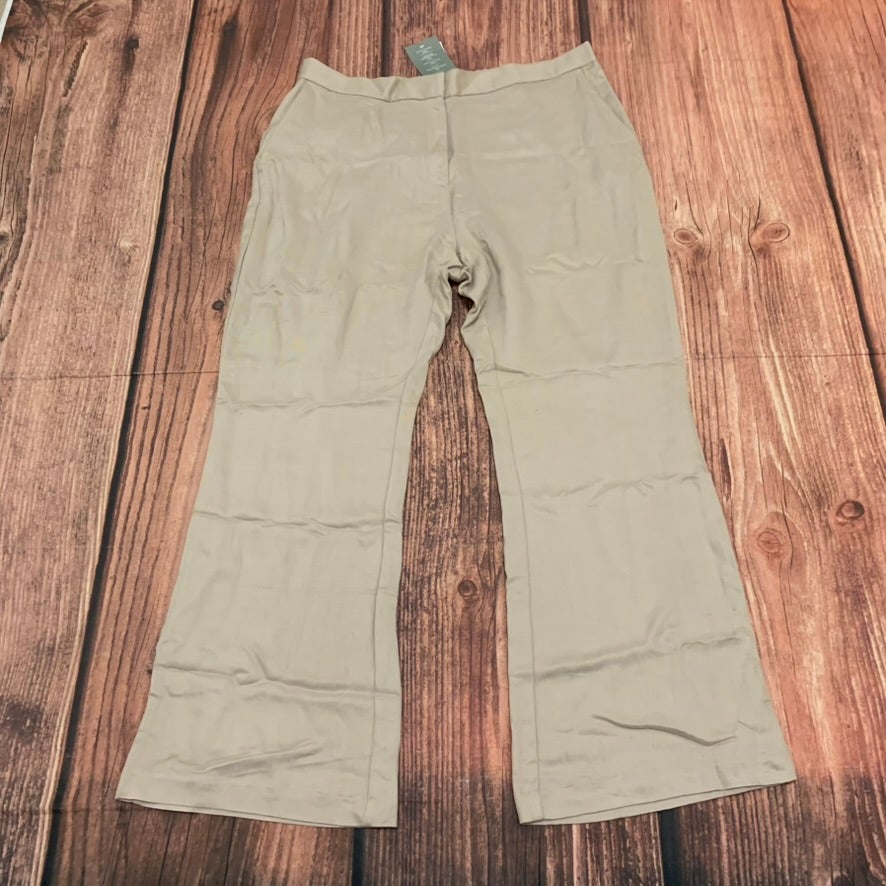 NWT H&M Pants Womens Size 18 Beige High Rise Straight Leg