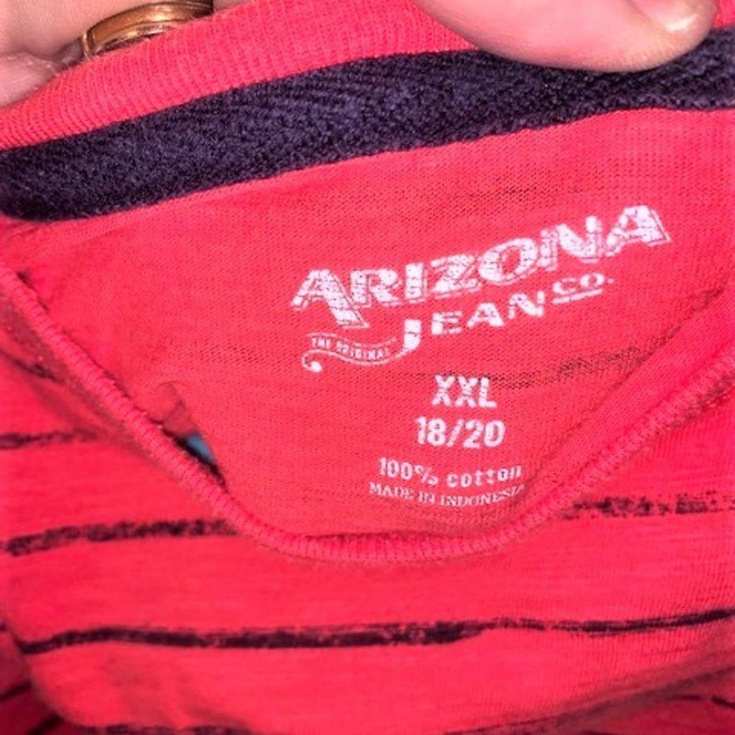 Set 3 Arizona red/white/blue L/S striped t-shirts