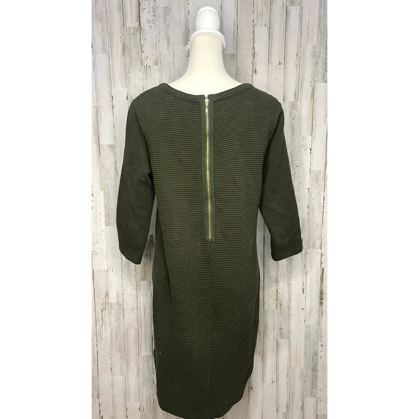 Vineyard Vines Women's Medium Green Knee Length 3/4 Sleeve Shift Dress