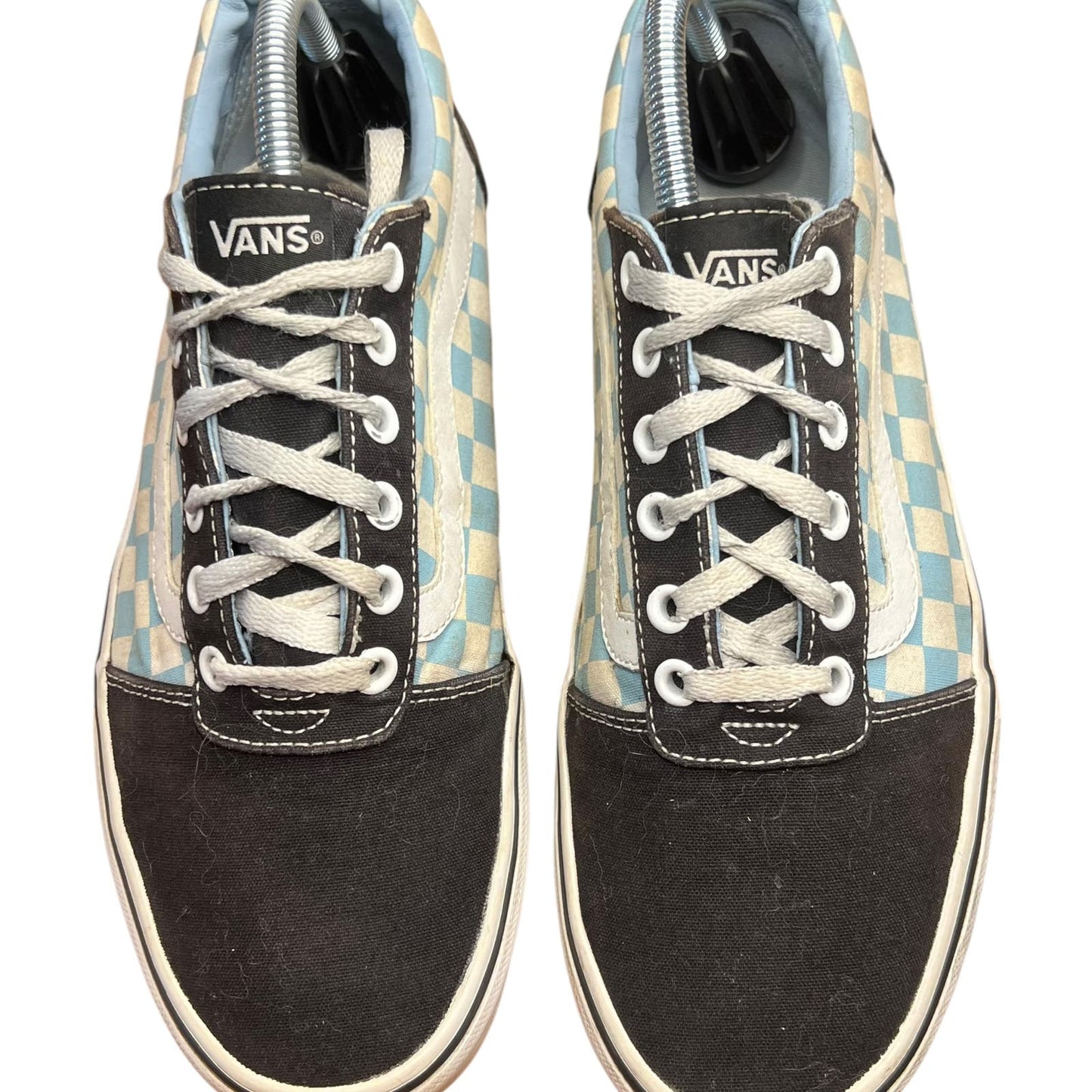 Vans Authentic Old Skool Baby Blue/True White Checkerboard Sneakers - Women's 10