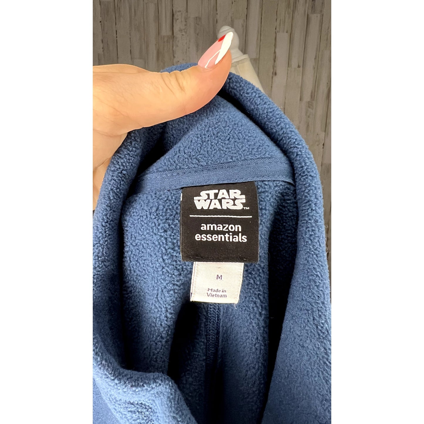 Amazon Essentials Men's Star Wars Fleece Jacket Blue Full-Zip Size Medium