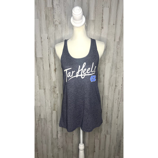 NWT North Carolina Tar Heels Women's Heather Navy Open Back Scoop Neck Tank Top