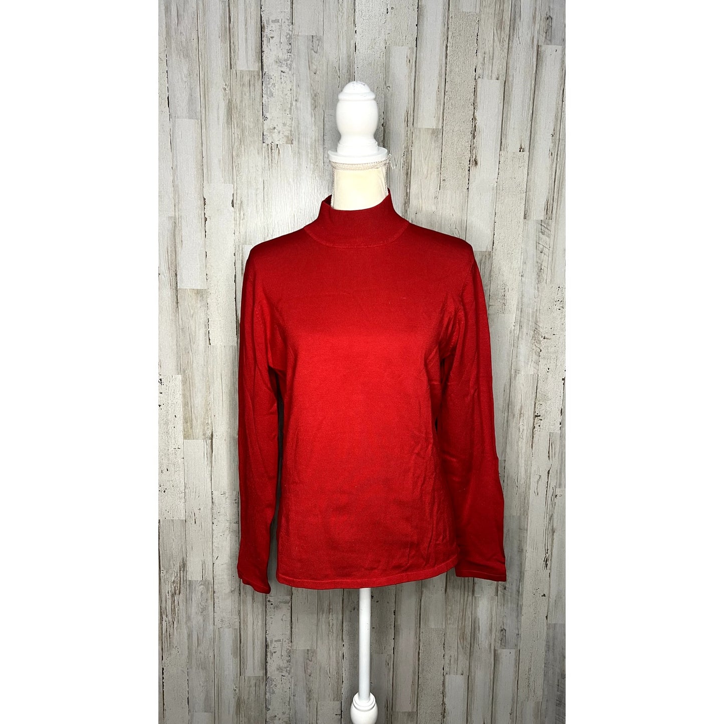 Pendleton Women's Size Small Red Silk Blend Turtleneck Long Sleeve Top