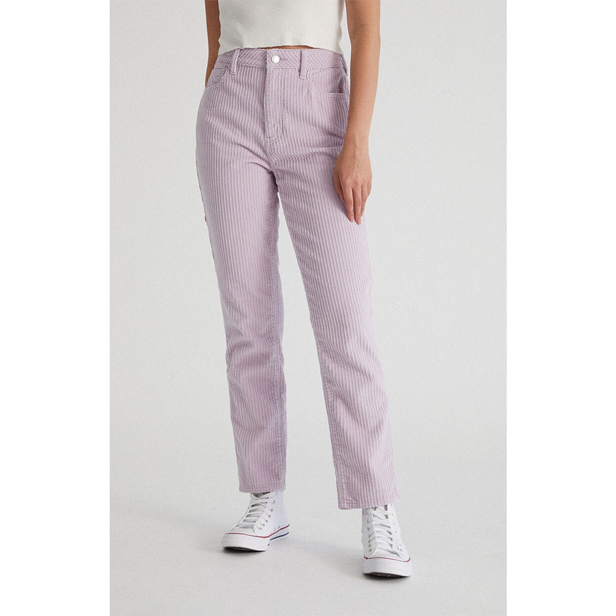 PacSun Women's Size 24 Lavender Corduroy High-Rise Mom Jeans