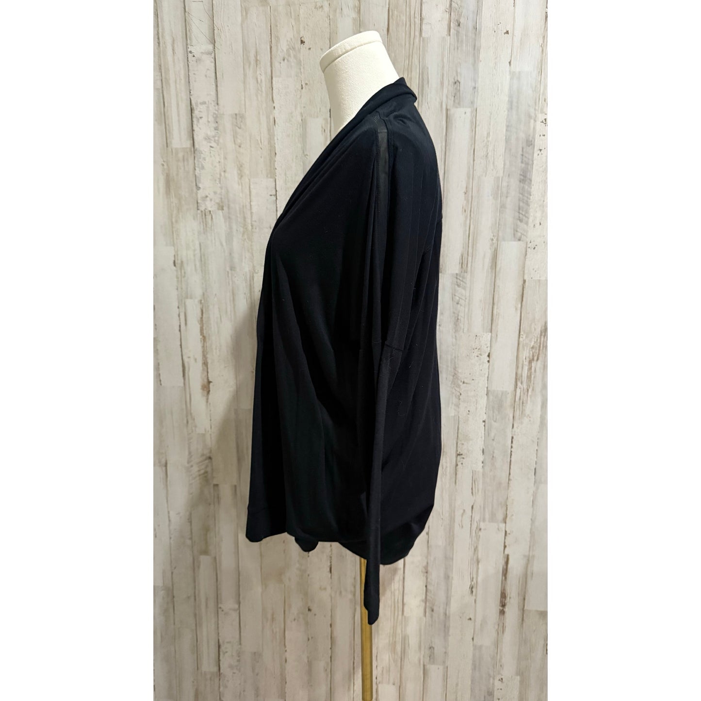 Columbia Cardigan Womens XS Black Open Front Draped Long Sleeve Stretch