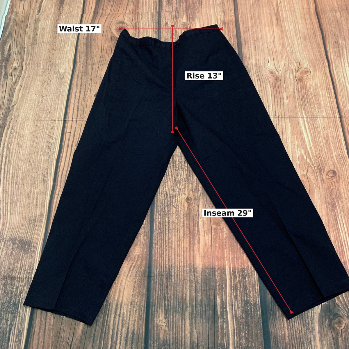 Talbots Black Flat Front Straight Leg Trousers Size 18