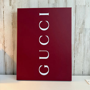 Gucci Burgundy Red Empty Gift Presentation Box White Logo Lid 16x12x2