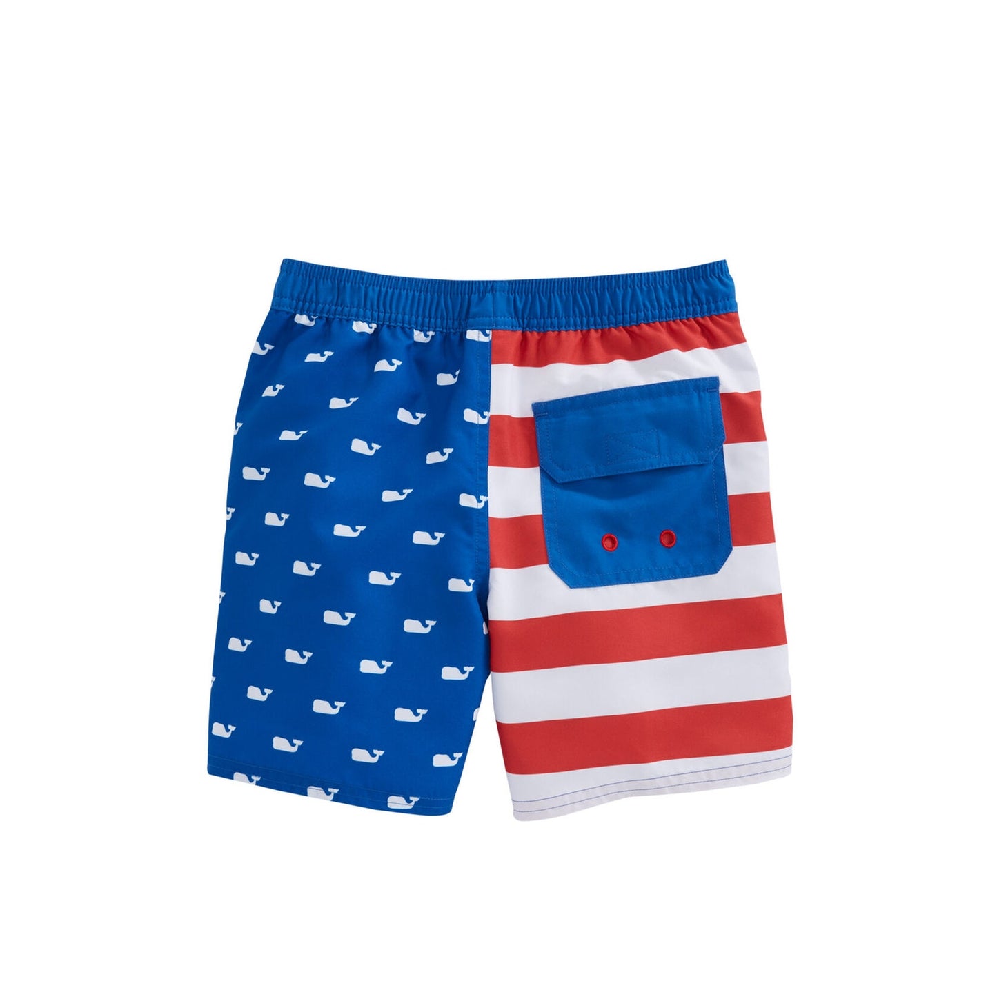 Vineyard Vines Boy's XL Whale American Flag Chappy Quick Dry Swim Trunks