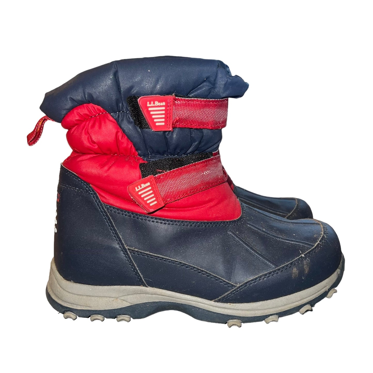 L.L.Bean Kids Size 6 Red/Navy Snow Tread Non-Slip Waterproof Winter Boots