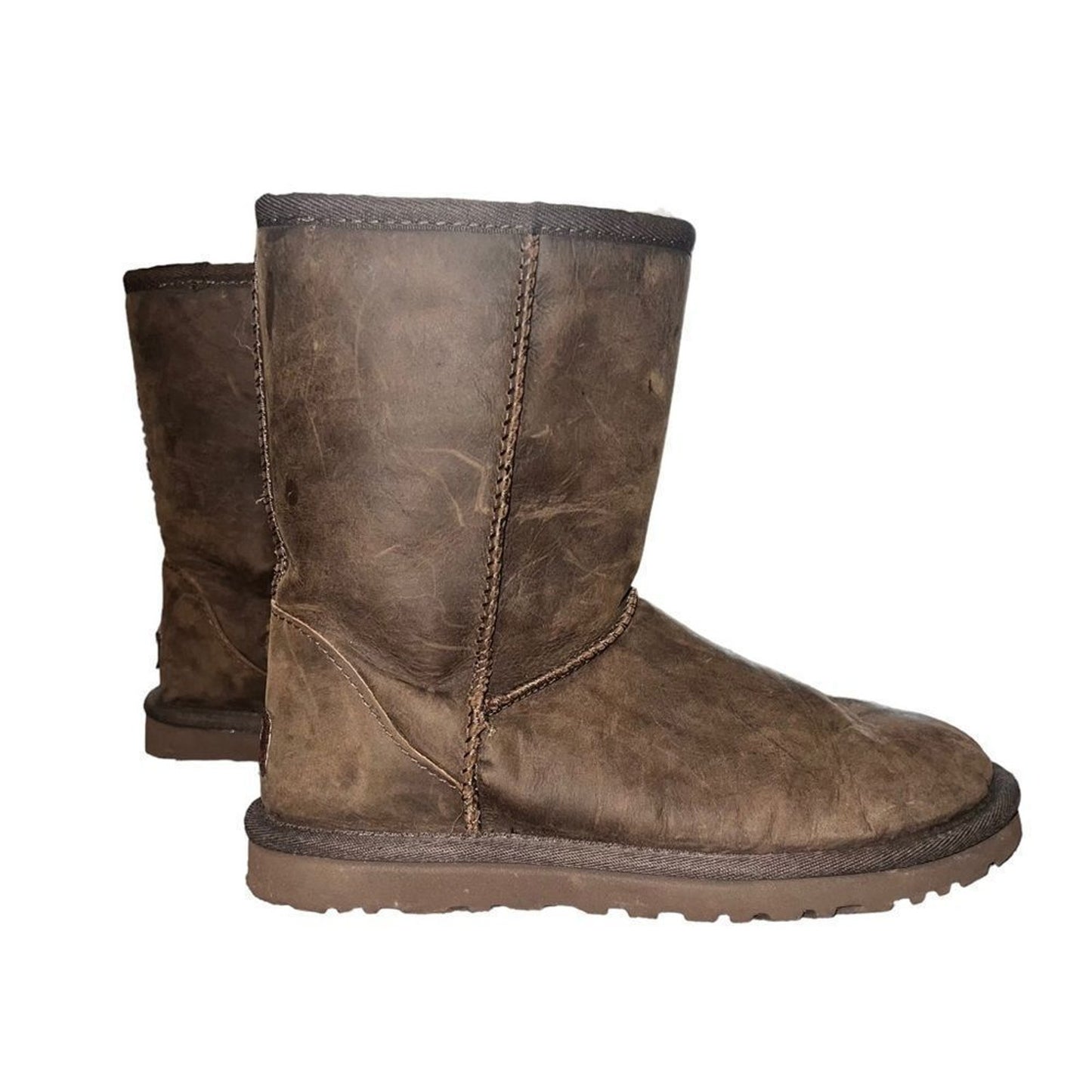 UGG Classic Short II Boots Womens Size 5 Chocolate Brown Pull On Mid-Calf