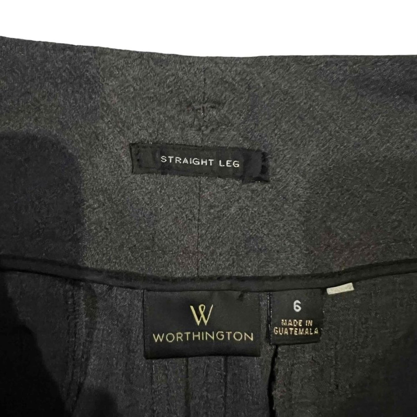 Worthington Dress Pants Womens 6 Gray Straight Leg Career Slacks
