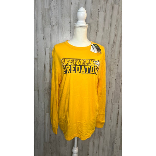 NWT NHL Nashville Predators Men's XL Gold Long Sleeve Graphic T-Shirt