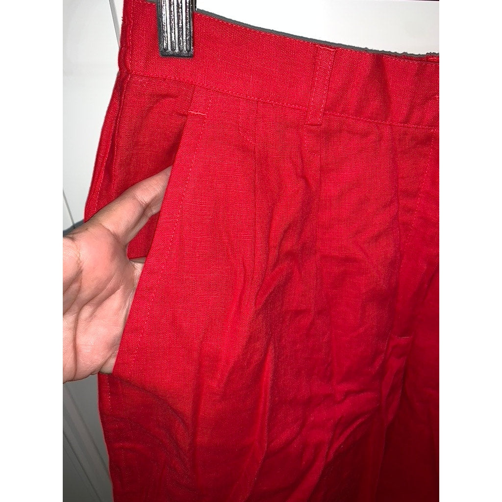 Women's Medium Shorts 2 Piece Set Geranium Red & Animal Print Casual