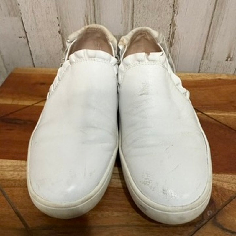 Kate Spade Women's Lillie White Ruffle Slip-On Sneakers Size 6.5 Casual Flats