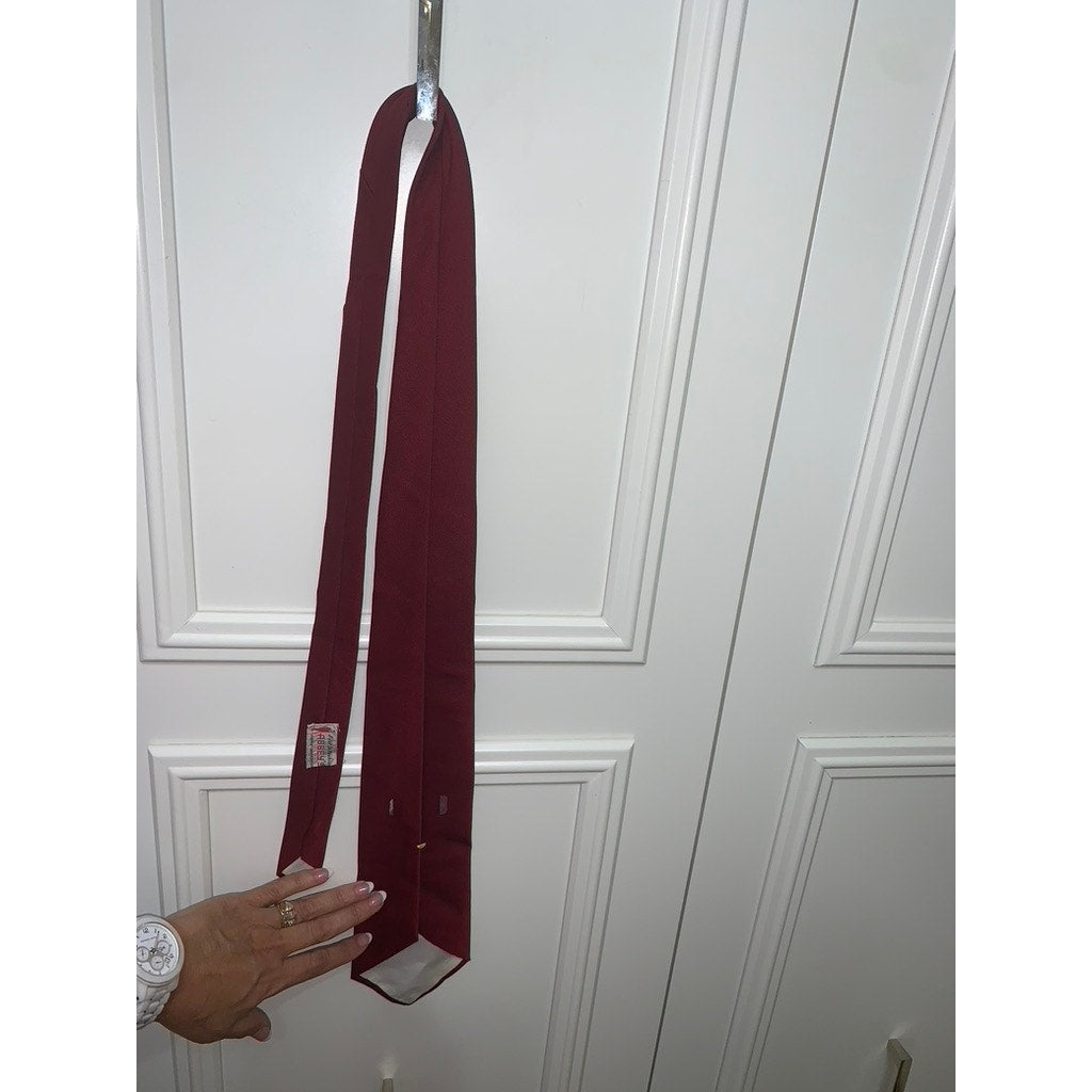 Abbey's Vintage Burgundy Silk Men's Designer Tie Classic Length