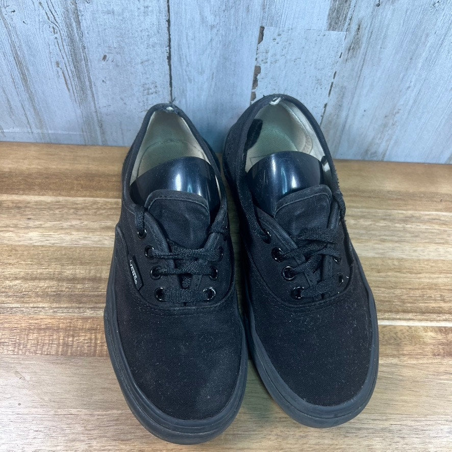 Vans All Black Kids Size 1.5 Low Top Lace Up Sneakers