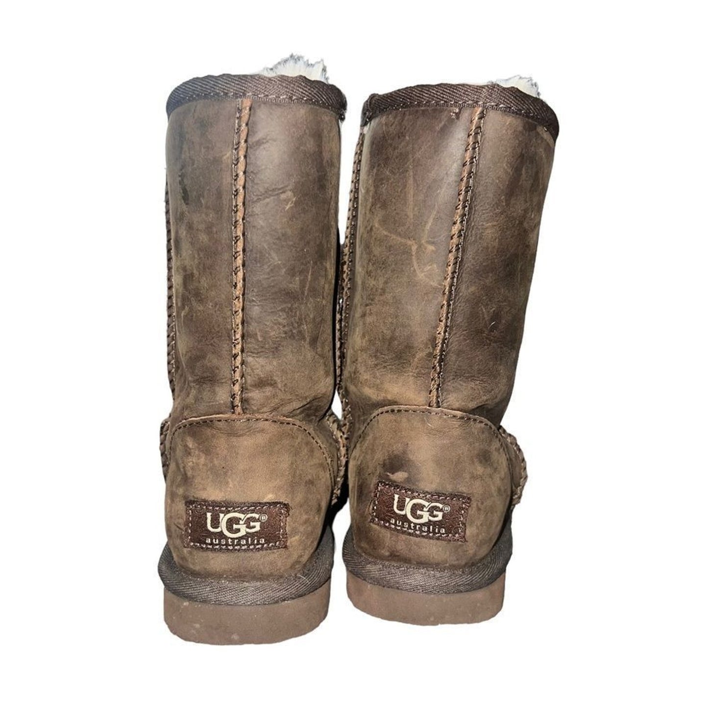 UGG Classic Short II Boots Womens Size 5 Chocolate Brown Pull On Mid-Calf