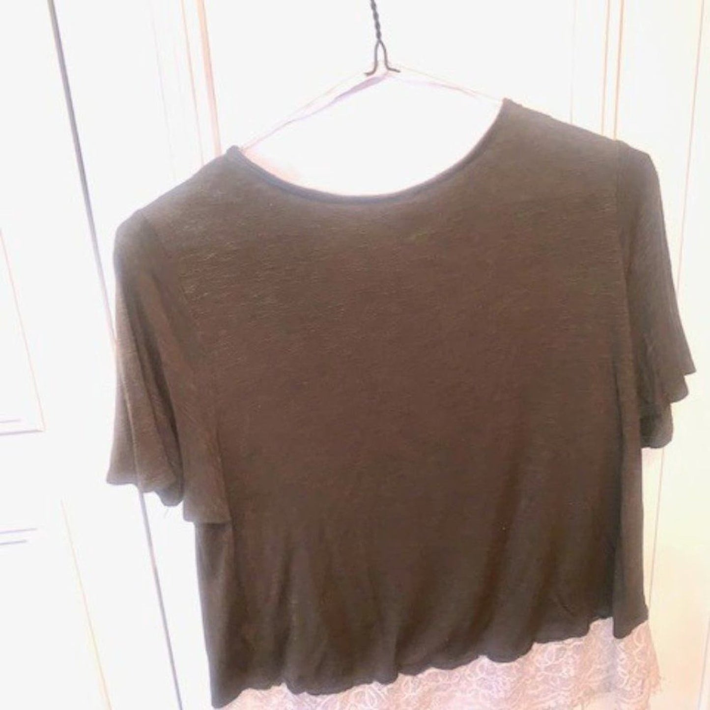 Olive Green lace top L