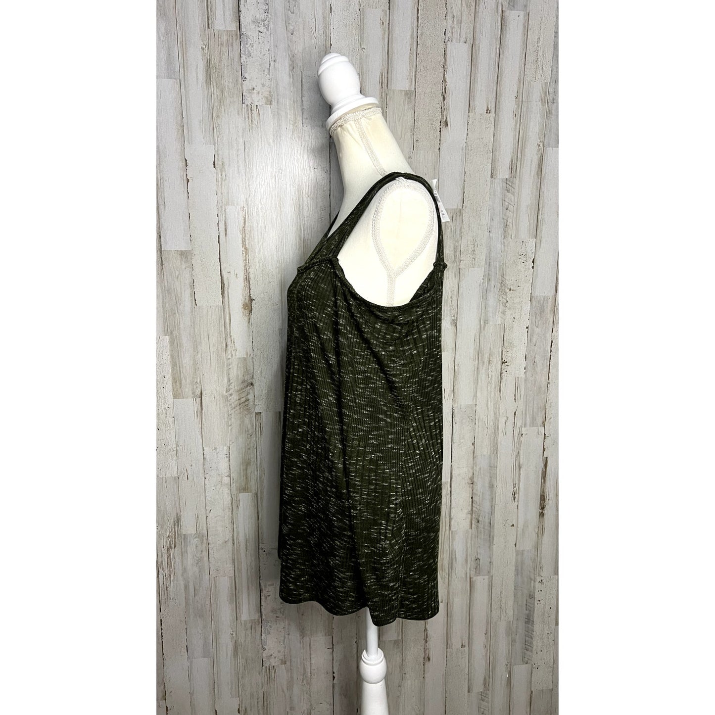 NWT Motherhood Maternity Cold Shoulder Blouse Green Sleeveless Size Large