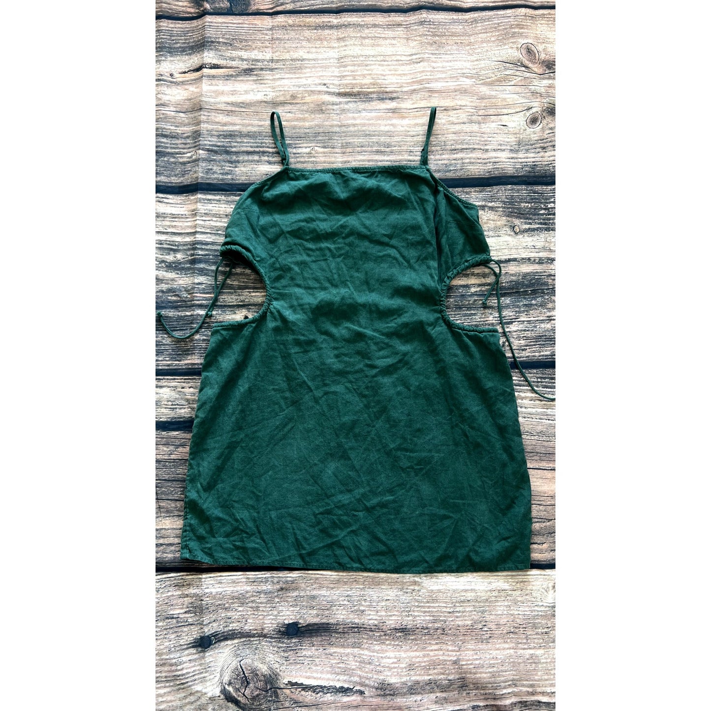 Aerie Women's Size Large Green Side Cut Out Mini Sundress Casual Dress