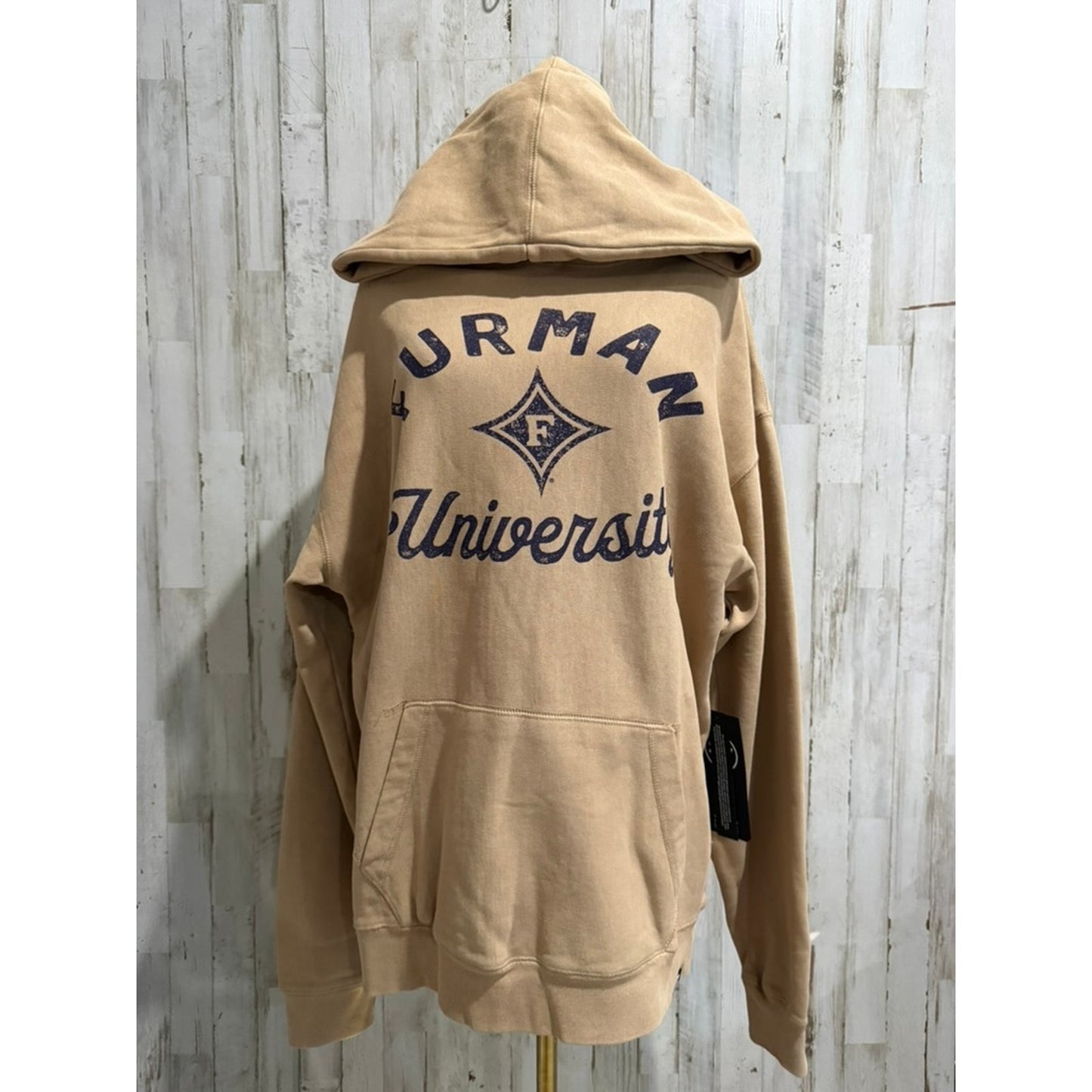 NWT 47 Furman University Paladins Mens Pullover Hoodie Beige Size Large