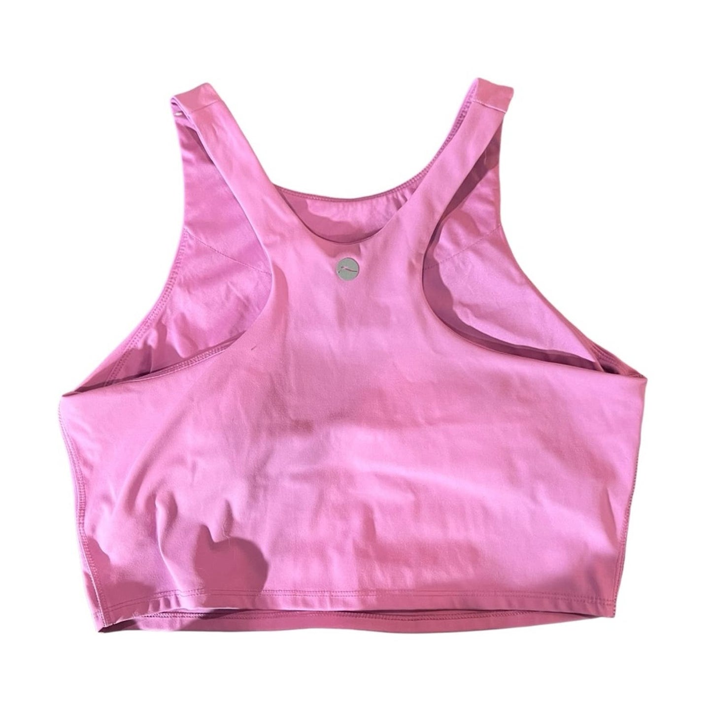 Women's Pink Padded Activewear Crop Top with Built in Bra Size Large