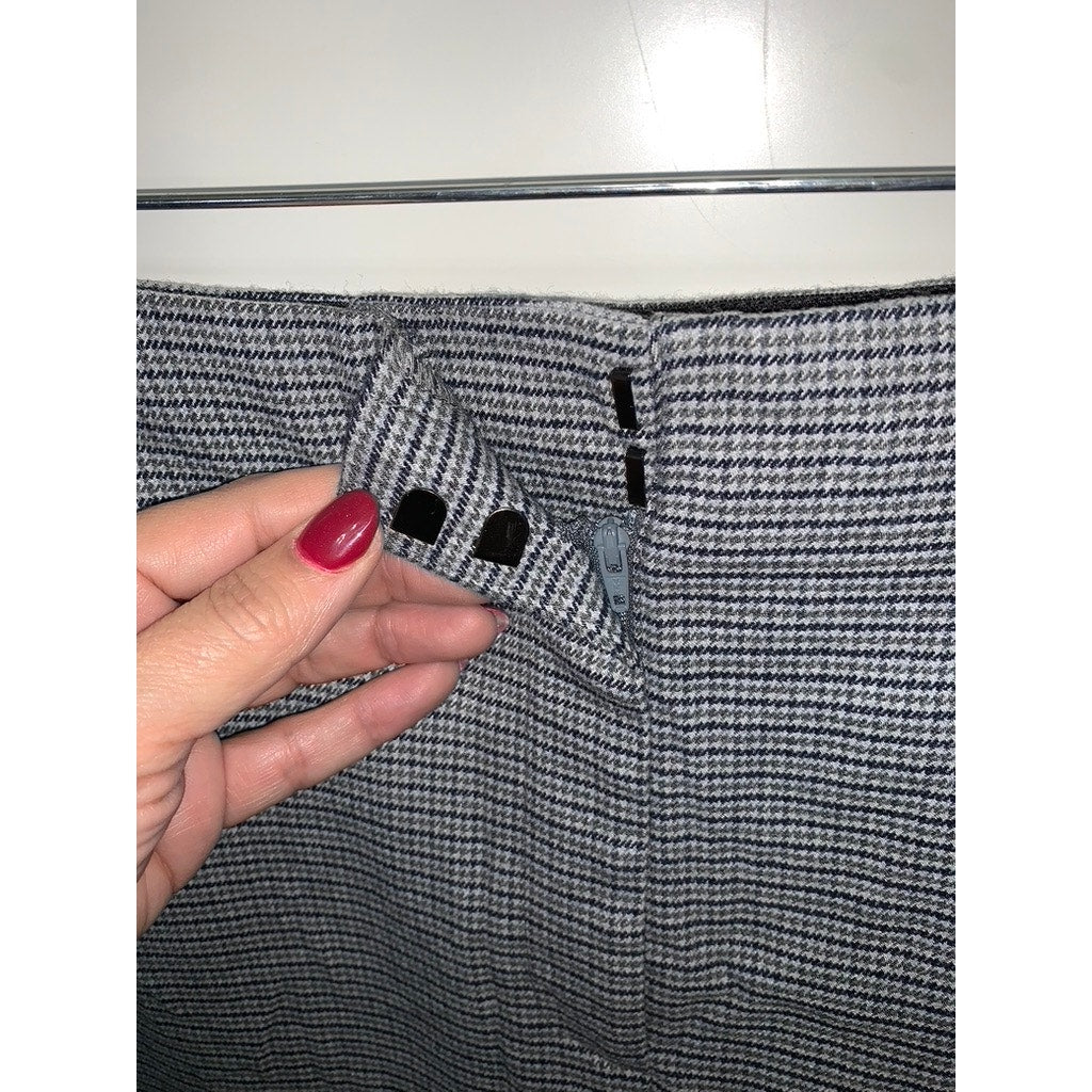 NWT Ann Taylor LOFT Women's Plaid Dress Pants Black Size 14