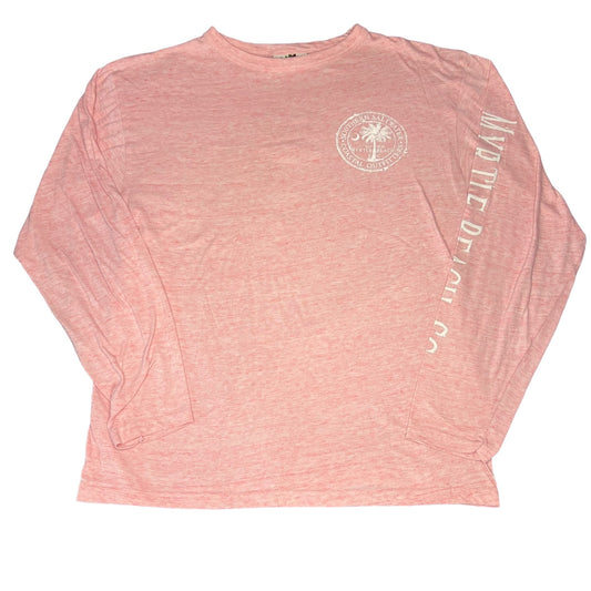 Tsunami Surf Co. Men's Medium Myrtle Beach Pink Graphic Long Sleeve T-Shirt