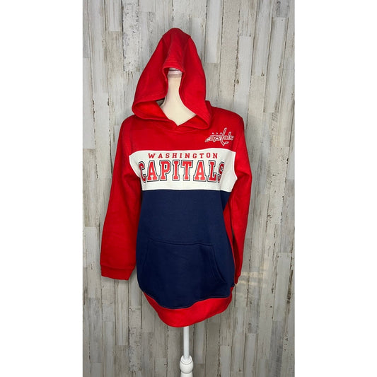 NWT NHL Washington Capitals Red/Navy Pullover Hoodie Sweatshirt Unisex Kids XL