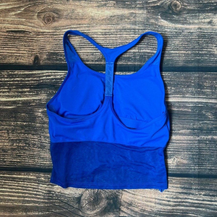 Fabletics Women's XL Blue Racerback Sports Bra Yoga Gym Activewear