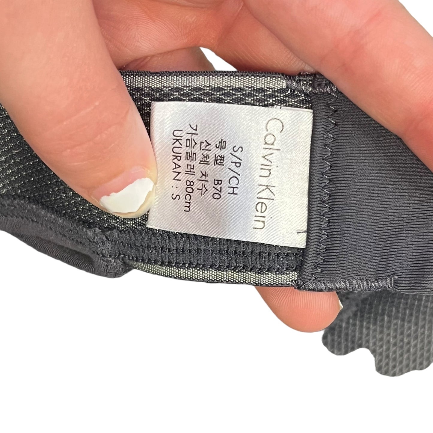 Calvin Klein Women's Small Lightly Lined Bralette Black/Grey Sports Bra
