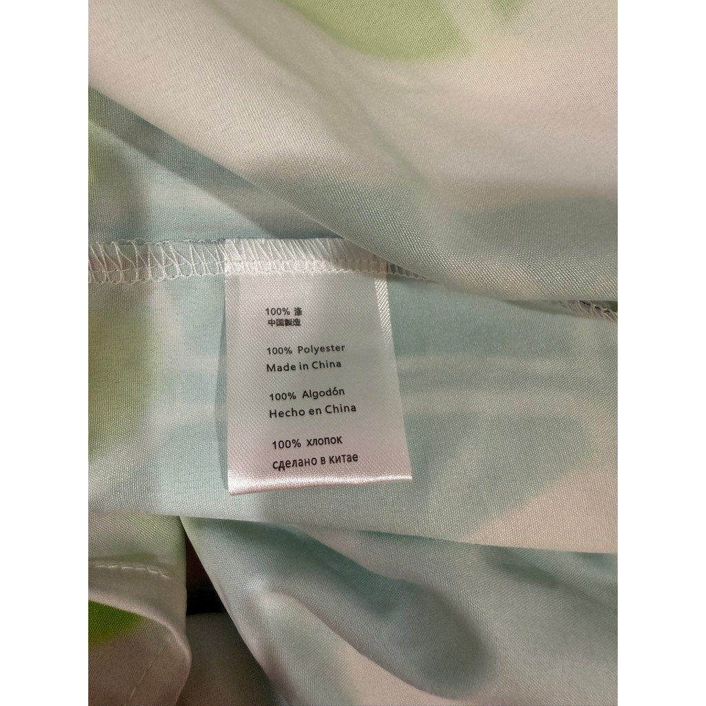 Men's 3XL Margarita Print Green & White Short Sleeve Button-Up Shirt