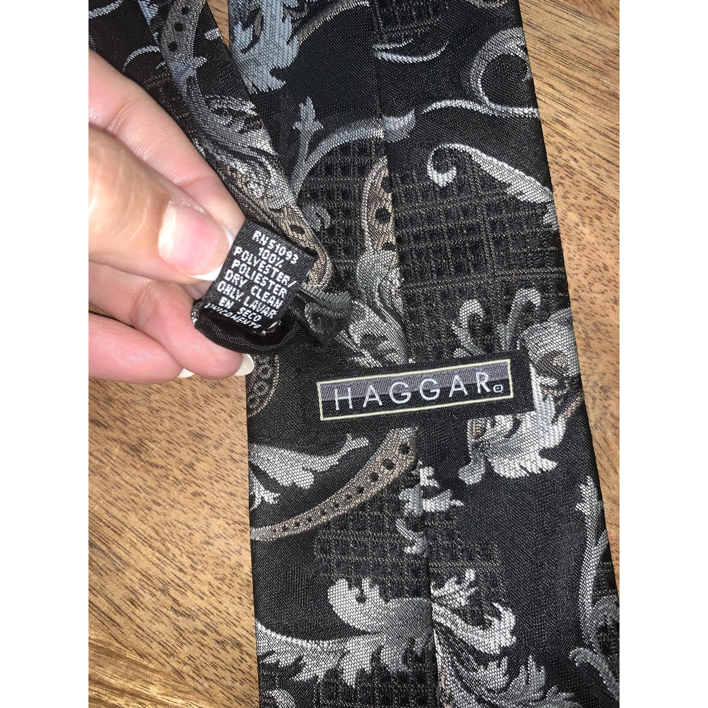 Haggar Men's Black Paisley Designer Necktie Classic Width