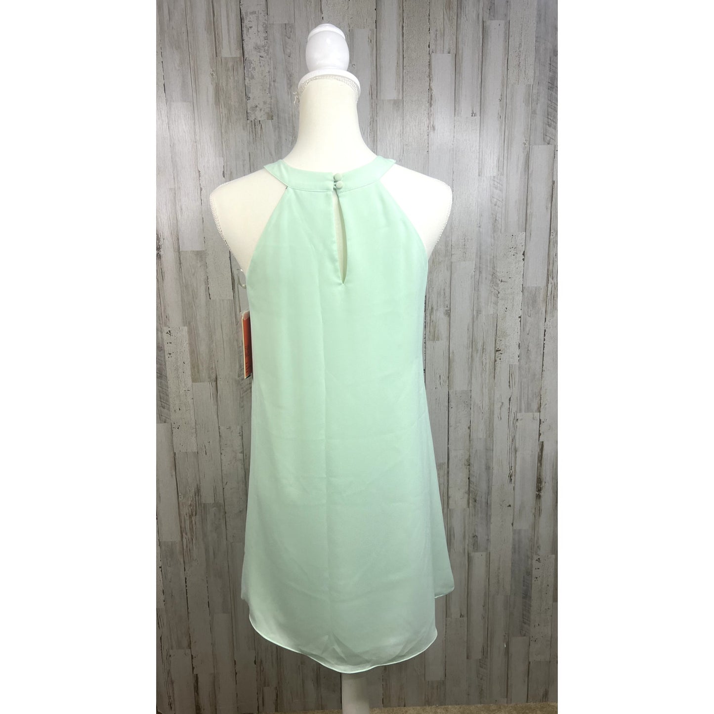 NWT Gianni Bini Sleeveless Halter Neck Mini Dress Seafoam Green Women's Size XS