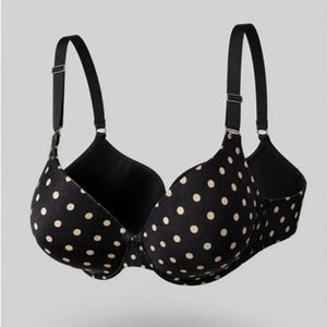 Soma Vanishing Back Bra Womens 36C Brown White Polka Dot