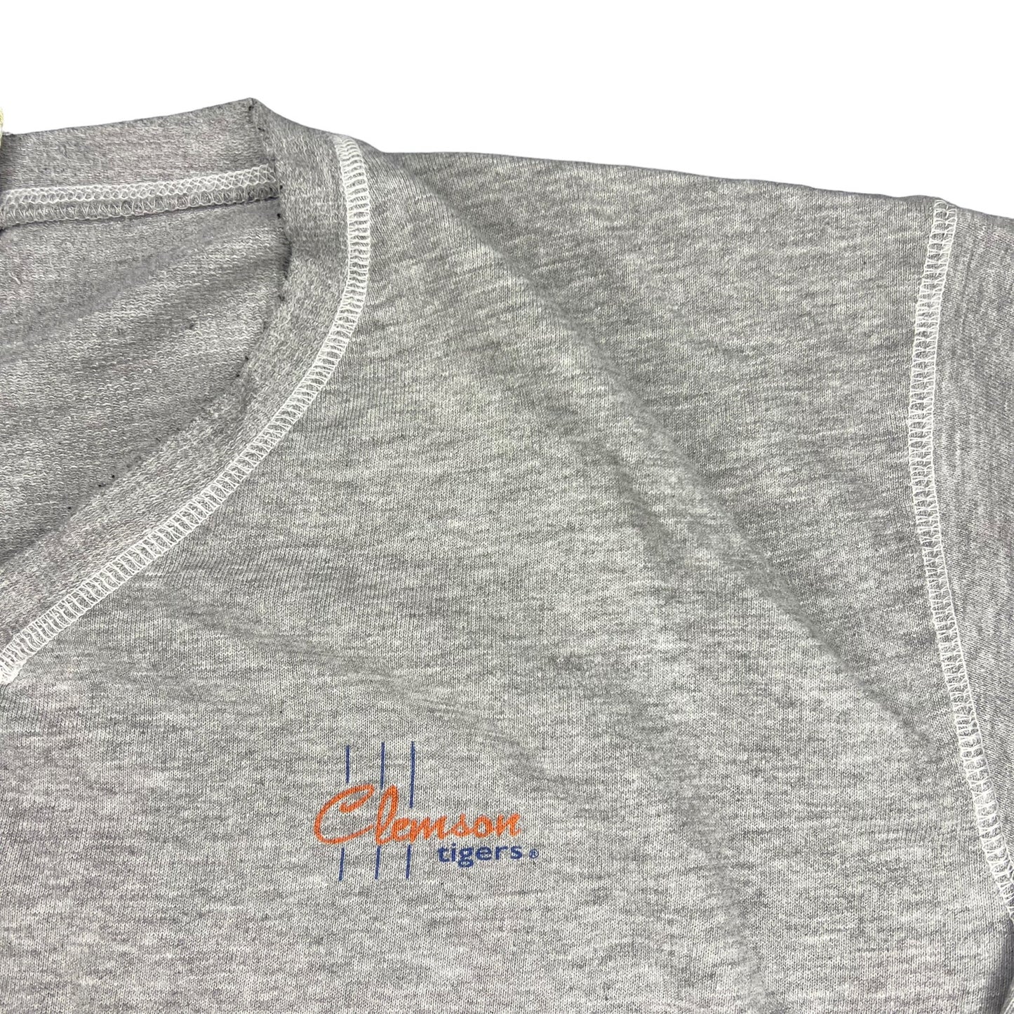 CDX Vintage Clemson Tigers Womens XL V-Neck Pullover Long Sleeve Gray Sweatshirt