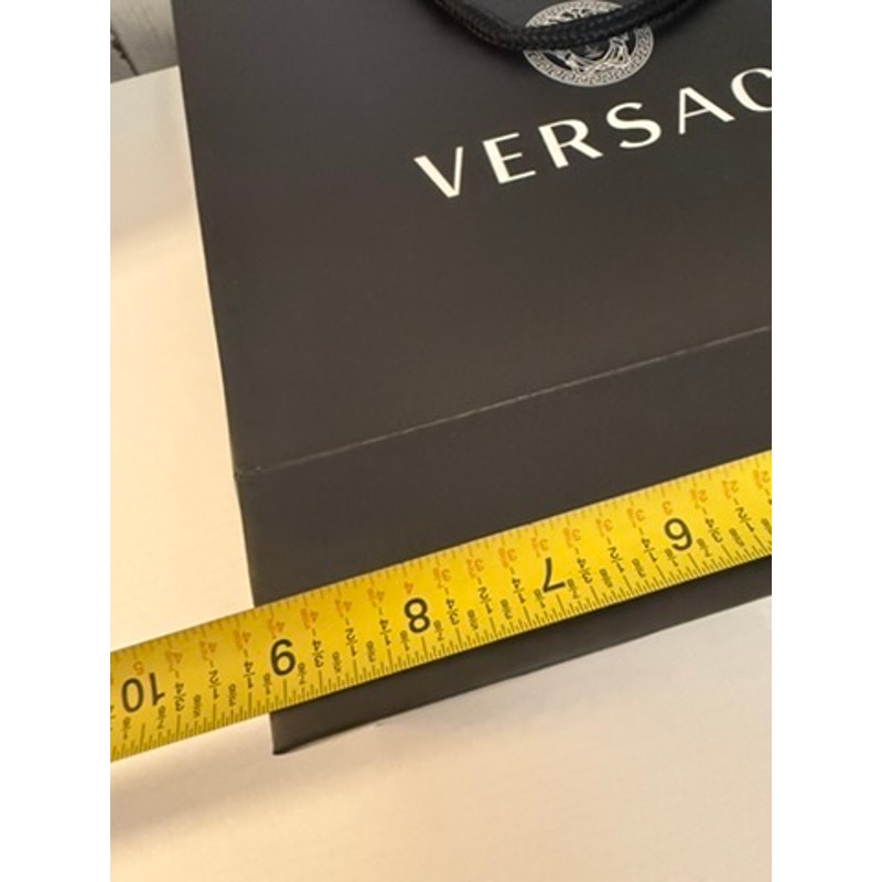 Versace Black Shopping Gift Bag Medusa Logo Rope Handles Boutique Tote