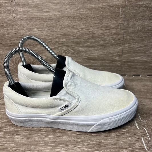 Vans Women's Size 5 Slip-On Shoes White Canvas  Casual Low Top