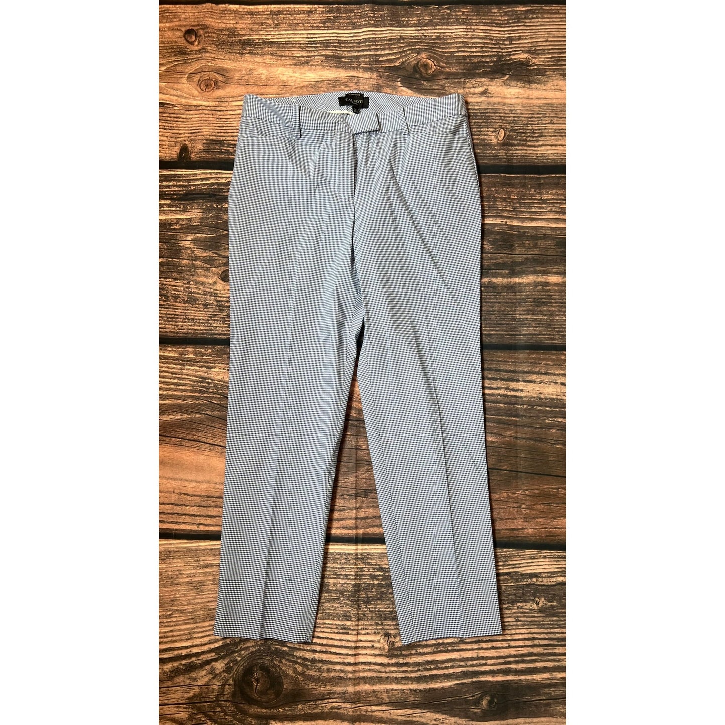 Talbots Petites Women's Size 6 Hampshire Blue Checkered Dress Pants Business