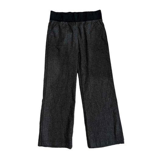 PrAna Women's Wide Leg Mid Rise Velvet Trim Waistband Palazzo Pants Size Medium