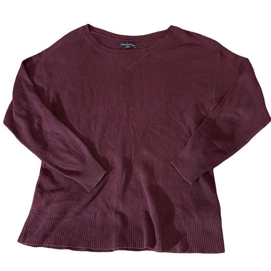 American Eagle Burgundy Crew Neck Sweater Size Medium